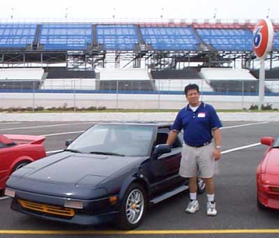 Arthur with his SC in the pits at Talledega Superspeedway for the SEY2K event